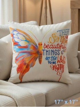 Butterfly Print Cushion & Filler